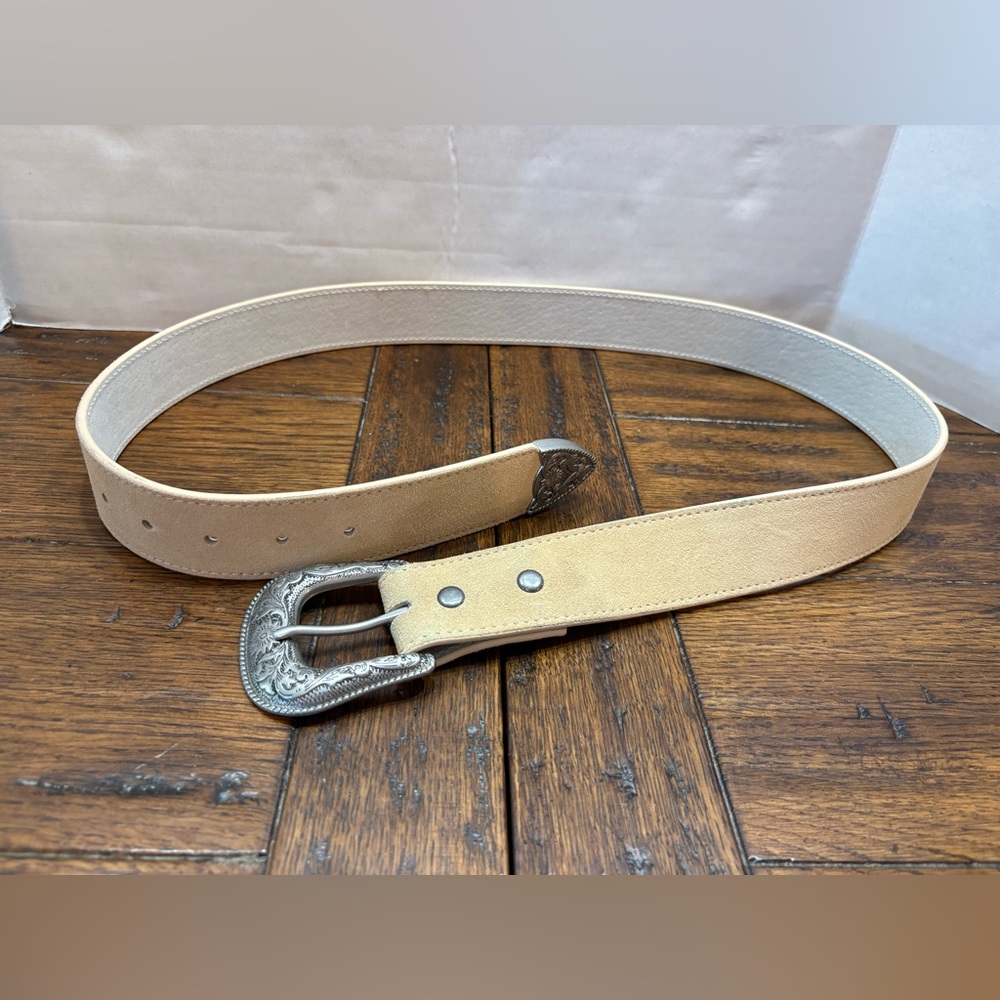 Tan leather belt removable buckle real leather like new